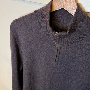 The Mens Store Bloomingdale’s Gray 100% Merino Wool Quarter-Zip Sweater Size M